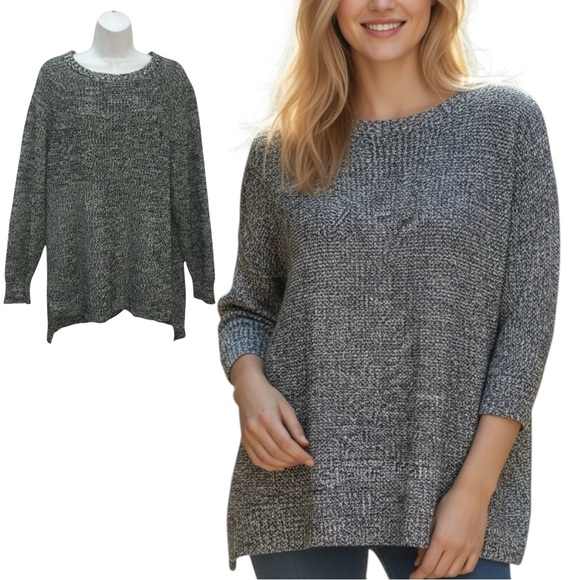 Express Heather Gray Oversized Knit Tunic Sweater - Women’s Small - Picture 1 of 15
